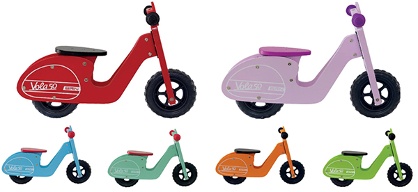 Bici Ciclo Senza Pedali Spinta Pedagogica Bimbo Bimba Legno Vespa