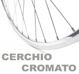 Ruote Bici 28 Pollici 28x5/8x3/8 o 700x35/42 o 35-622 CERCHIO CROMATO A SPECCHIO 6/7 Velocità