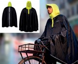 Poncho Antipioggia da Bici Ciclista con Cappuccio Alta Visibilità