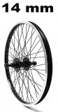 Ruote Bici 20 Pollici BMX Rinforzata 48 Raggi Perno 14 mm Cerchio Nero