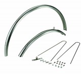 Parafanghi Bici 28 Pollici Vintage Retrò in Alluminio Martellati Sezione 36 mm Colore Silver