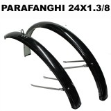 Parafanghi Bici 24 Pollici in Metallo Colore Nero