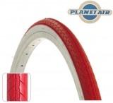 Copertone Gomma Bici 28 Pollici Misura 700x28 o 28-622 Colore Rosso con Fascia Bianca