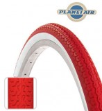 Copertone Gomma Bici 26 Pollici Misura 26x1.3/8 o 35-590 Colore Rosso con Fascia Bianca