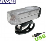 Fanale Bici Anteriore LED Bianco 30 LUX con Batteria Ricaricabile USB